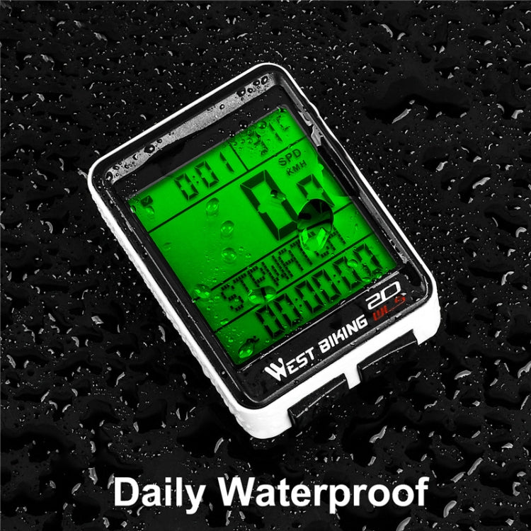 WEST BIKING Mountain Bike Wireless Code Meter Large-Screen Multifunctional Waterproof Speedometer, Large-Screen