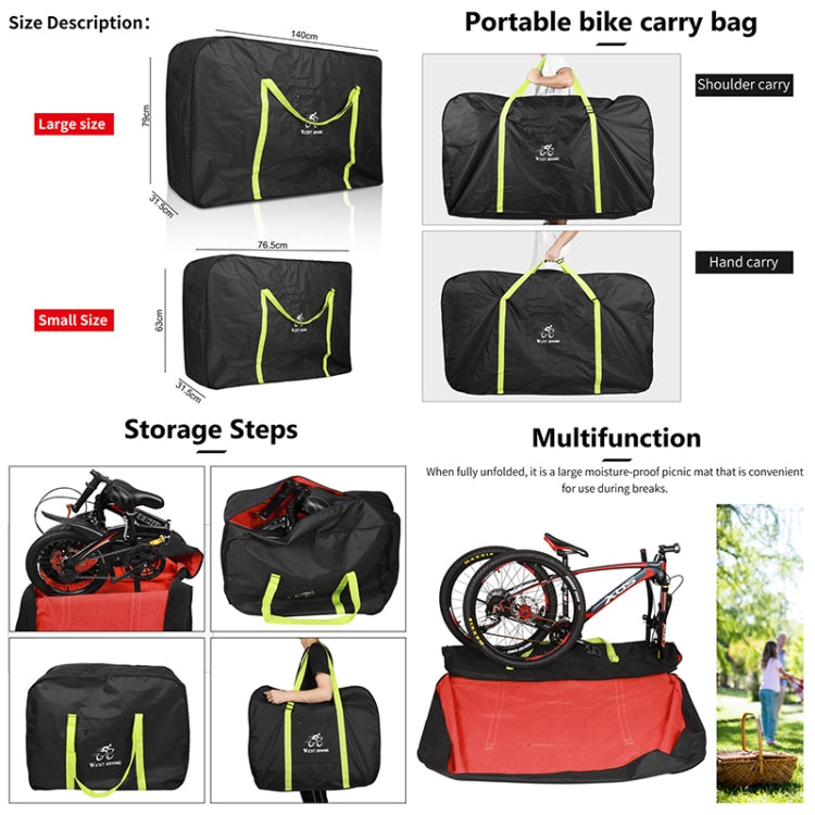 WEST BIKING Folding Bicycle Bag Bicycle Storage Bag, Small （Black）, Small （Green）, Large （Black）, Large （Green）
