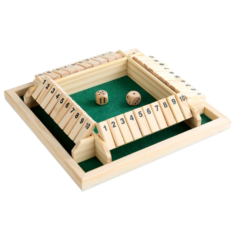 Four-Sided Digital Flop Game Party Interaction Children Educational Leisure Board Game Adult Decompression Wooden Toys, Green
