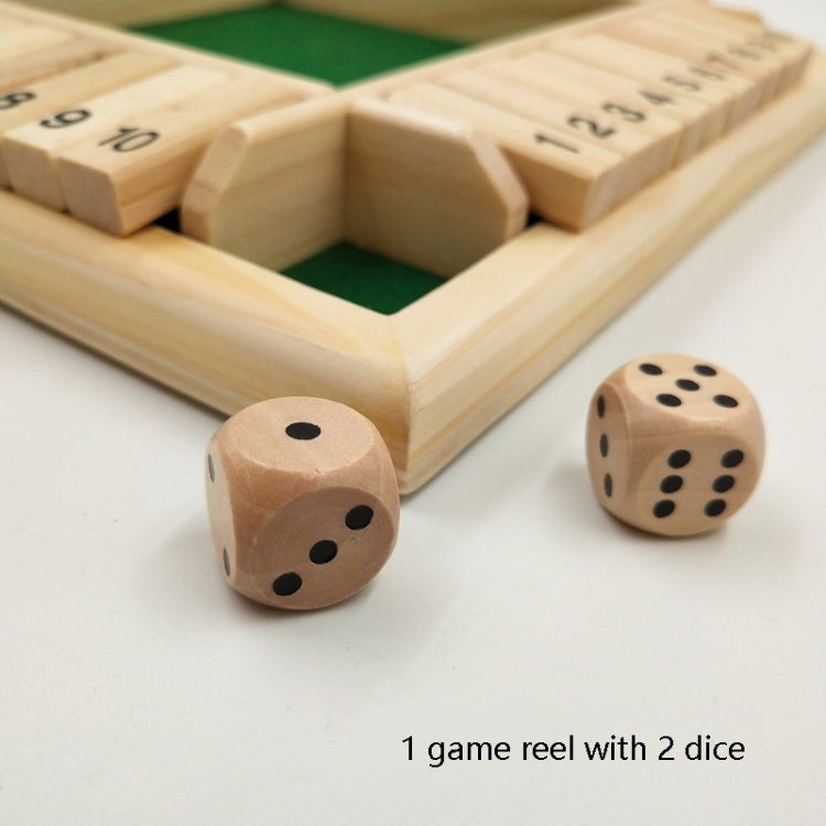 Four-Sided Digital Flop Game Party Interaction Children Educational Leisure Board Game Adult Decompression Wooden Toys, Green