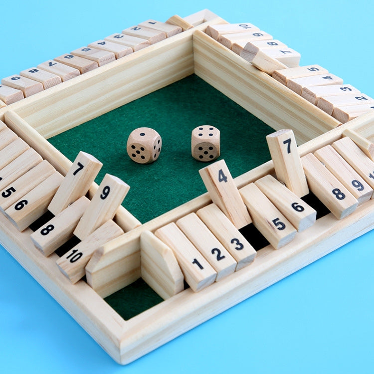 Four-Sided Digital Flop Game Party Interaction Children Educational Leisure Board Game Adult Decompression Wooden Toys, Green