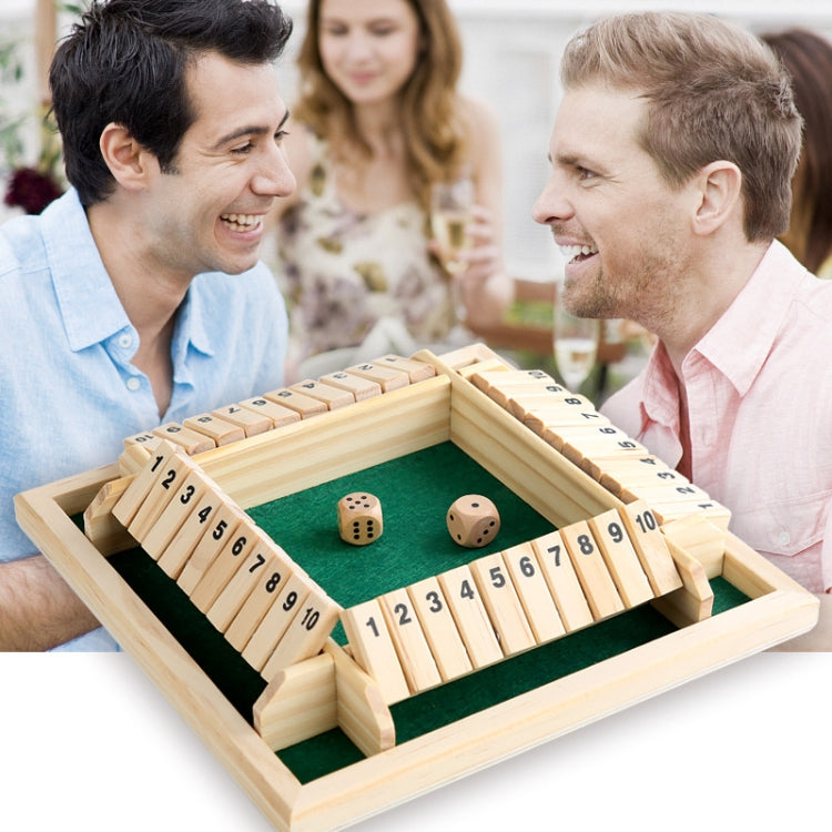 Four-Sided Digital Flop Game Party Interaction Children Educational Leisure Board Game Adult Decompression Wooden Toys, Green