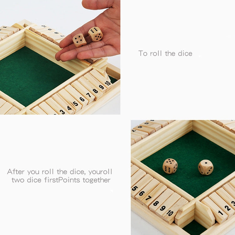 Four-Sided Digital Flop Game Party Interaction Children Educational Leisure Board Game Adult Decompression Wooden Toys, Green