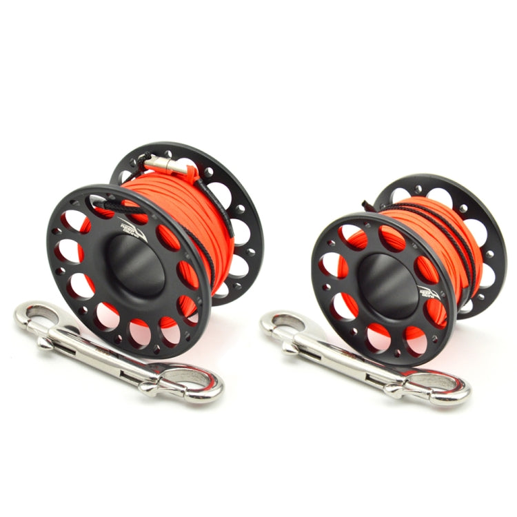 KEEP DIVING Aviation Sluminum Reel Double Hook Diving Buoy Rope Release Device, 30m Black, 15m Black