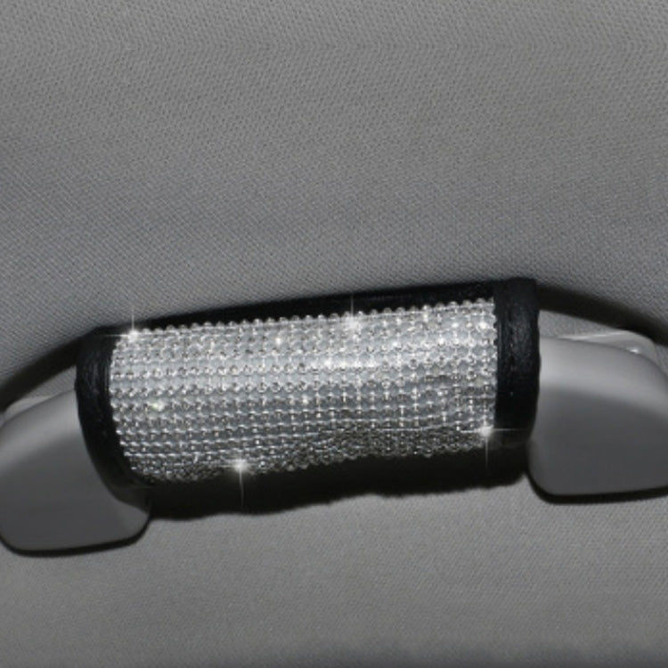 2 PCS Car Diamond-Studded Interior Products Personalized Protective Sleeve, Shoulder Guard, Handbrake Cover, Gear Cover, Parking Space Pull Cover