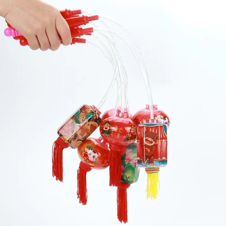 8 PCS Portable Lantern Glowing Toy Spring Festival Children Flashing Lantern, Random Style Delivery