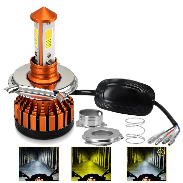 4-Pin Aluminum Alloy Heat Dissipating Motorcycle Three-Sided Headlight, Two Colors, Three Colors, Four Colors, Five Colors