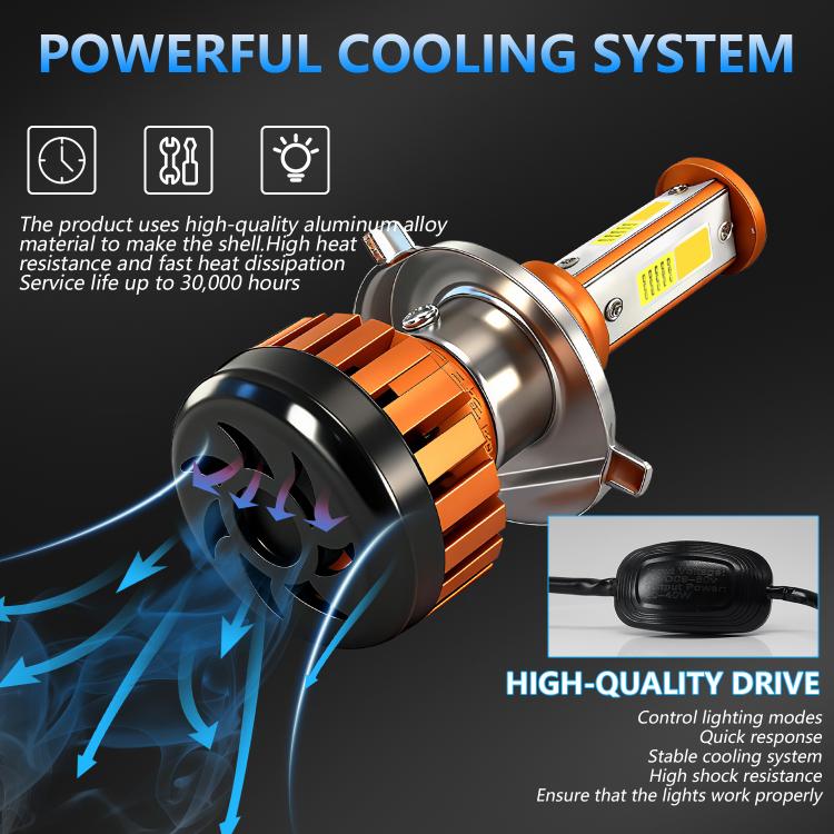 4-Pin Aluminum Alloy Heat Dissipating Motorcycle Three-Sided Headlight, Two Colors, Three Colors, Four Colors, Five Colors