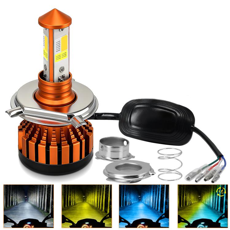 4-Pin Aluminum Alloy Heat Dissipating Motorcycle Three-Sided Headlight, Two Colors, Three Colors, Four Colors, Five Colors