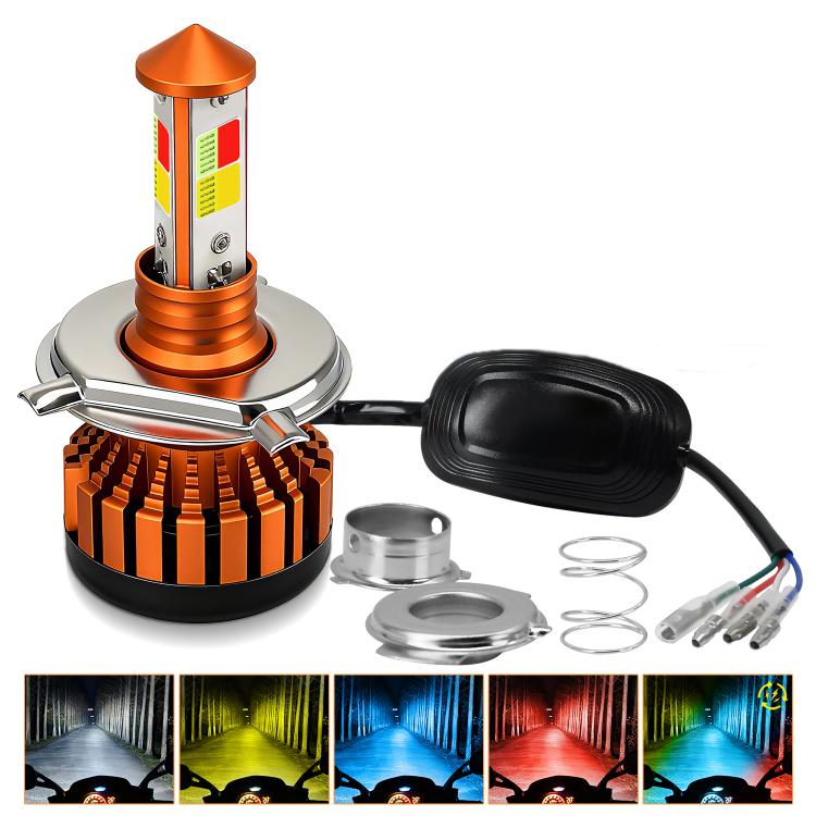 4-Pin Aluminum Alloy Heat Dissipating Motorcycle Three-Sided Headlight, Two Colors, Three Colors, Four Colors, Five Colors