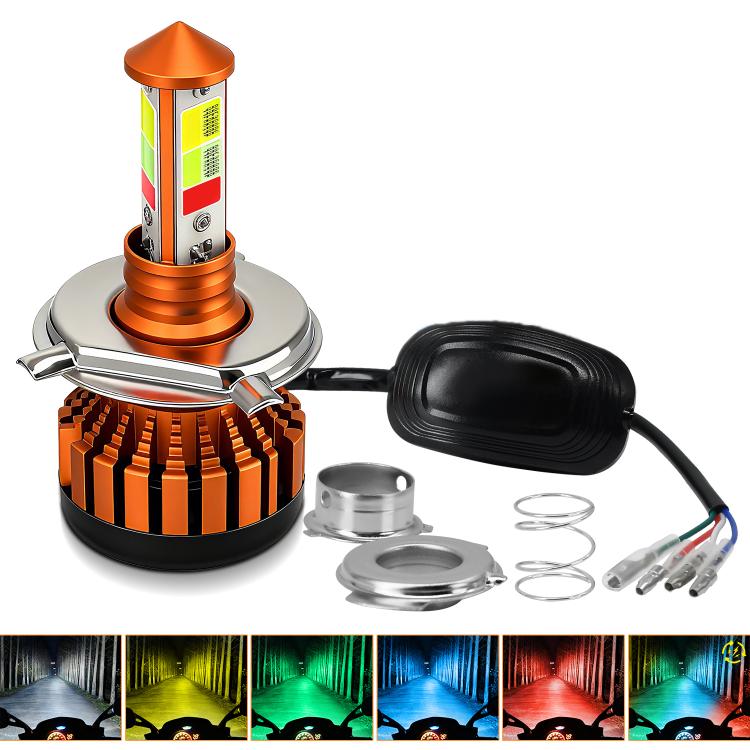 4-Pin Aluminum Alloy Heat Dissipating Motorcycle Three-Sided Headlight, Two Colors, Three Colors, Four Colors, Five Colors
