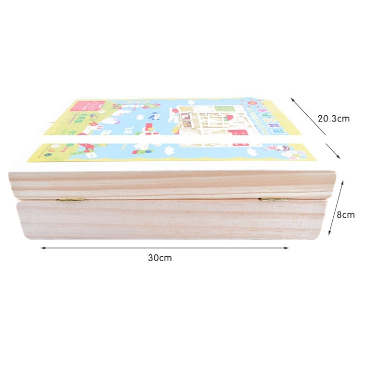 Wooden Simulation DIY Children Cartoon Toolbox Toys Play House Early Education Toys, Cartoon Toolbox Toys