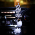 Car Pendant Crystal Swan Car Rearview Mirror Pendant, Crystal Swan