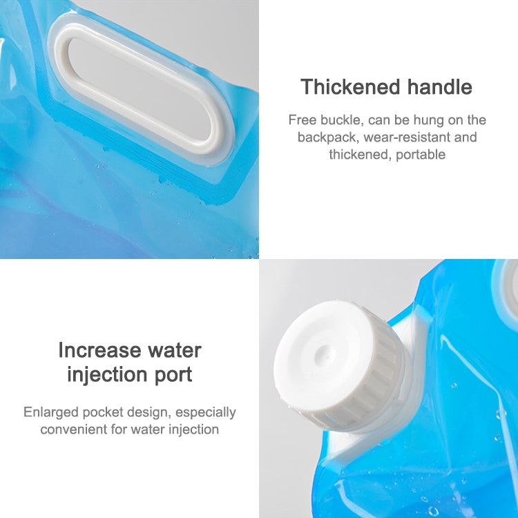 PE Water Bag For Portable Folding Water Storage Lifting Bag for Camping Hiking Survival Hydration Storage Bladder, 5L(Blue), 10L(Blue)