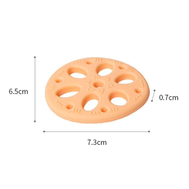 M010093 Silicone Lotus Root Tablets Baby Soothing Teether Children Molars Toys Maternal And Child Supplies, Colour: Beige With Lanyard, Pink, Yellow, Blue, Beige, Pink With Lanyard, Yellow With Lanyard, Blue With Lanyard, Beige With Lanyard