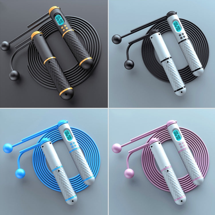 Rope / Cordless Dual-use Version Student Exam Exercise Fitness Smart Counting Skipping Rope with Load Weight, Black Yellow, White Black, White Blue, White Powder