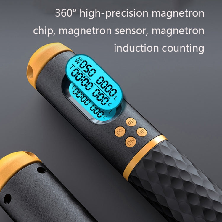 Rope / Cordless Dual-use Version Student Exam Exercise Fitness Smart Counting Skipping Rope with Load Weight, Black Yellow, White Black, White Blue, White Powder