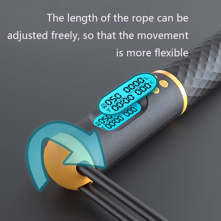 Rope / Cordless Dual-use Version Student Exam Exercise Fitness Smart Counting Skipping Rope with Load Weight, Black Yellow, White Black, White Blue, White Powder