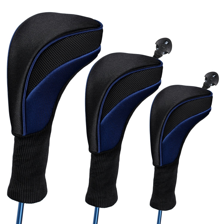 3 In 1 No.1 / No.3 / No.5 Clubs Protective Cover Golf Club Head Cover, HD-014 3 in 1 Black, HD-014 3 in 1 Red, HD-014 3 in 1 Blue