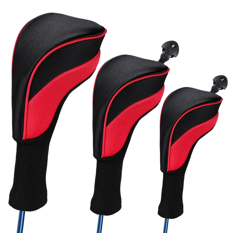 3 In 1 No.1 / No.3 / No.5 Clubs Protective Cover Golf Club Head Cover, HD-014 3 in 1 Black, HD-014 3 in 1 Red, HD-014 3 in 1 Blue