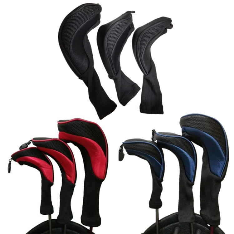 3 In 1 No.1 / No.3 / No.5 Clubs Protective Cover Golf Club Head Cover, HD-014 3 in 1 Black, HD-014 3 in 1 Red, HD-014 3 in 1 Blue