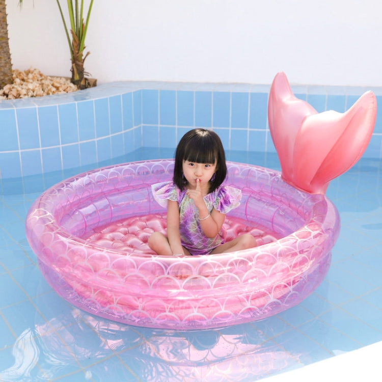 Inflatable Mermaid Shape Pool Home Children Baby Pink Round Swimming Pool Floating Air Cushion, 90cm, 120cm, 150cm