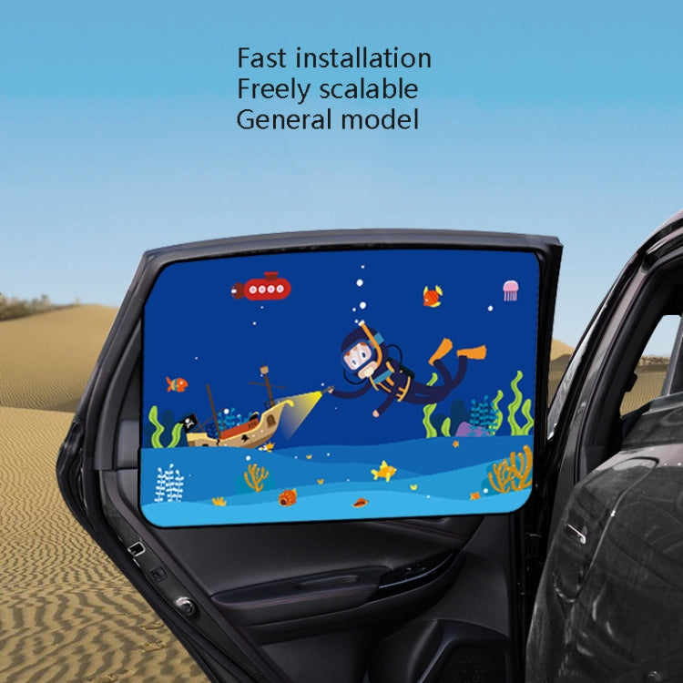 Automobile Sunshade Car Windows Sun Protection And Heat Insulation Magnetic Telescopic Side Curtains, Deep Sea Adventure Driving Position, Deep Sea Adventure Co-driver, Deep Sea Adventure Rear Square, Auspicious Three Treasures Driving Position        ...