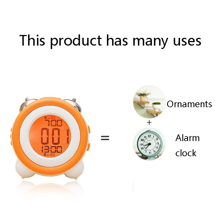 0705 Big Volume Simple Three-Dimensional LED Alarm Clock Mute Luminous Electronic Clock, Red, Light Blue, Light Green, Orange, Black Shell Green, Black Shell Pink, Black Shell Blue, Black Shell Orange