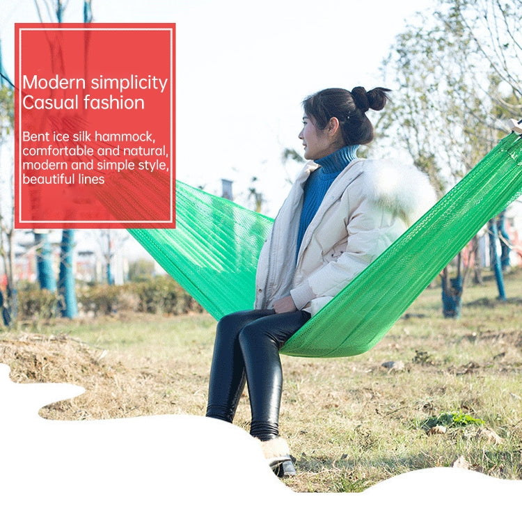 Bending Ice Silk Mesh Hammock Outdoor Hanging Bed Camping  Anti-Sidewall Hammock Swing, Size: 190x130 cm, (Green), 190x130cm(Red), (Pink), (Purple)