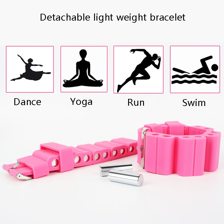 A Pair Outdoor Sports Running Fitness Yoga Load Bracelet Training Plus Heavy Silicone Wristband, Black, White, Blue, Purple, Pink, Yellow Green