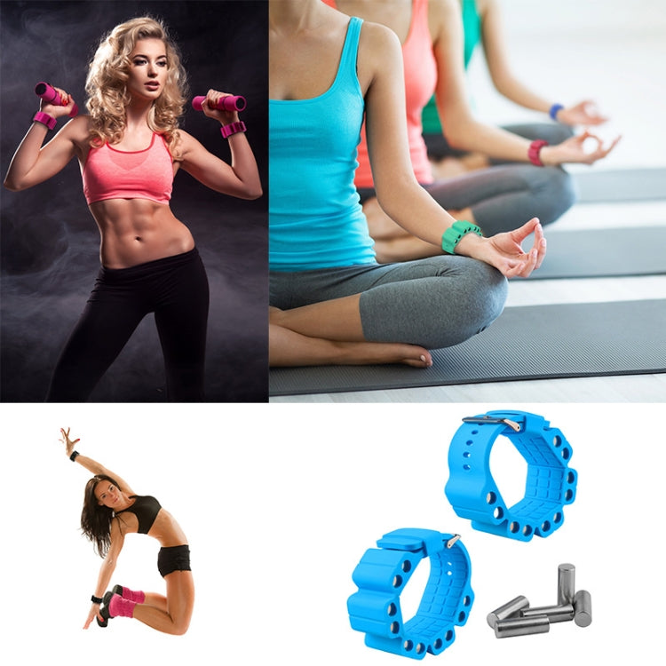 A Pair Outdoor Sports Running Fitness Yoga Load Bracelet Training Plus Heavy Silicone Wristband, Black, White, Blue, Purple, Pink, Yellow Green