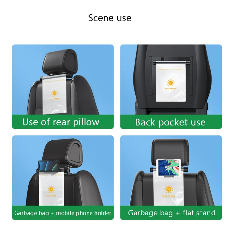 Car Storage Garbage Bag Bracket Car Mobile Phone Tablet Rear Pillow Holder, With Phone Holder Gray
