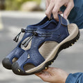 Summer Large Size Men Beach Shoes Leather Breathable Wading Casual Sandals, 39, 41, 42, 43, 44, 45, 46