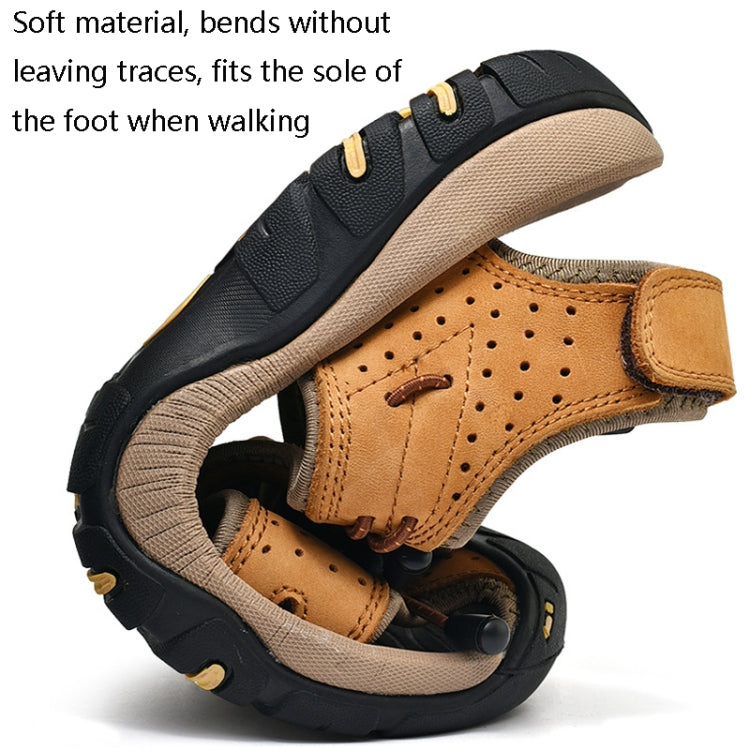 Summer Large Size Men Beach Shoes Leather Breathable Wading Casual Sandals, 39, 41, 42, 43, 44, 45, 46