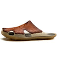 Summer Men Leather Slippers Casual Large Size Flat Beach Shoes, 38, 39, 40, 41, 42, 43, 44, 45, 46, 47, 48
