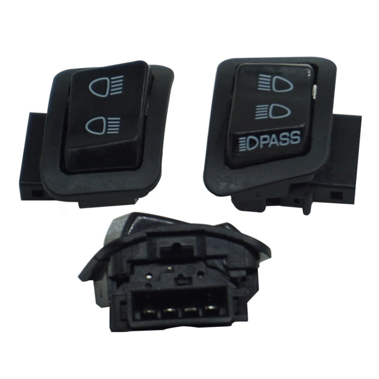 4 PCS Electric Car Scooter Motorcycle Far Near Dimming Lights With Overload Light Switch, Far Near Dimming Lights Switch