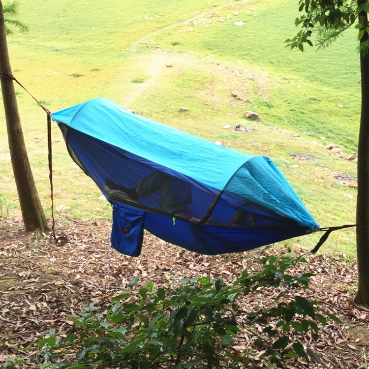 Parachute Cloth Anti-Mosquito Sunshade With Mosquito Net Hammock Outdoor Single Double Swing Off The Ground Aerial Tent, 250x120cm (Ink Green / Grass Green), 250x120cm (Blue / Light Blue), 250x120cm (Black / Orange), 250x120cm (Army Green)             ...