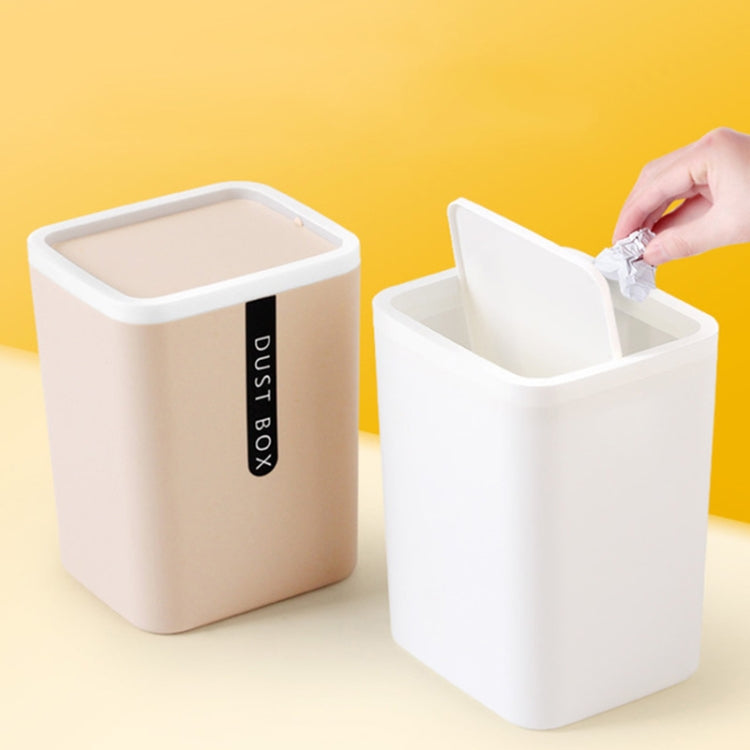 Mini Office Coffee Table Desktop Plastic Shake Lid Storage Trash Can