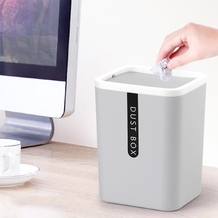 Mini Office Coffee Table Desktop Plastic Shake Lid Storage Trash Can
