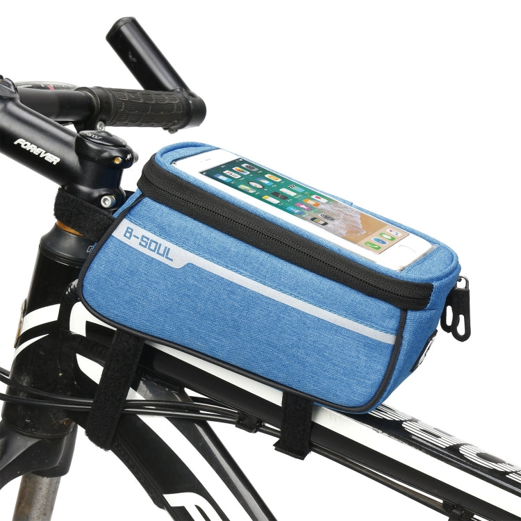 B-Soul YA249 Mountain Bike Front Beam Bag Bicycle Bag Riding Equipment Saddle Bag Upper Pipe Package, YA249 (Red), YA249 (Blue), YA249 (Black), YA249 (Gray)