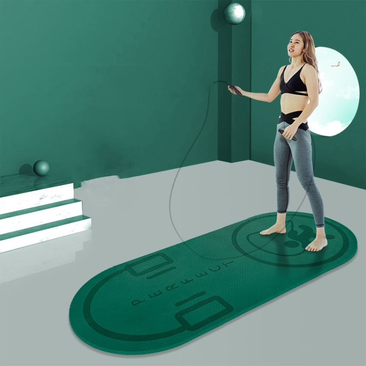 Indoor Skipping Mat Sound Insulation Shock Absorption Thickened Skipping Blanket Non-Slip Yoga Mat, Size: 140 x 60cm, Green, Green+Cushion, Green+Jump Rope, Deep Gray, Deep Gray+Cushion, Deep Gray+Cushion+Jump Rope, Rubber Pink, Rubber Pink+Cushion    ...