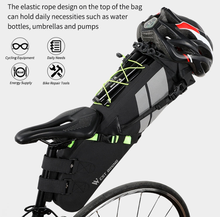 West Biking Bicycle Bag Full Waterproof Reflective Tail Bag Long-Distance Capacity Rear Seat Bag, 10L, 17L