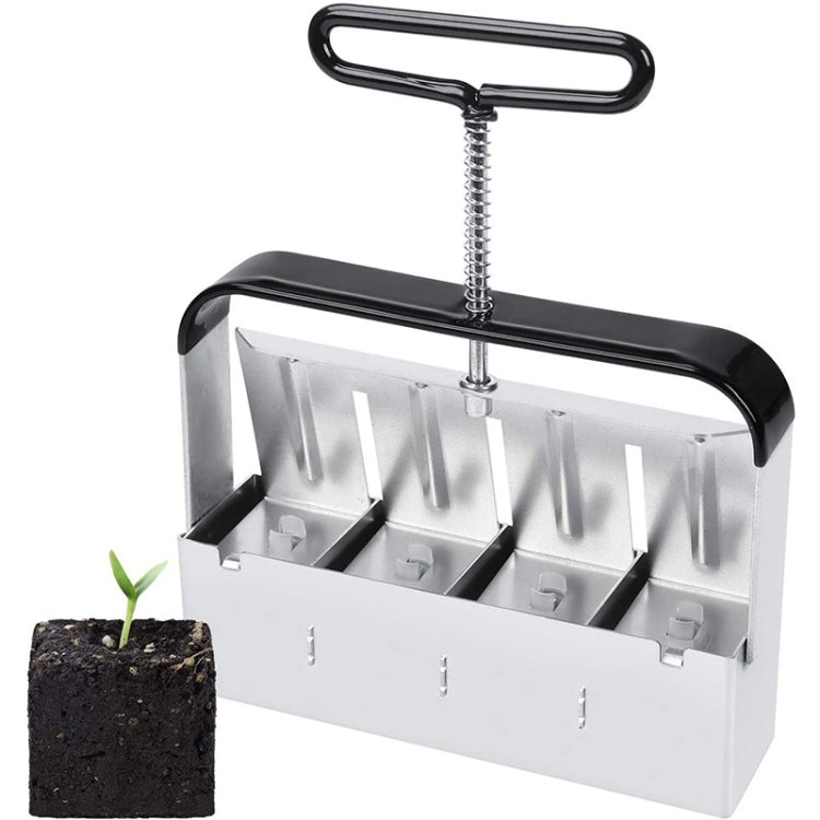 Manual Four Earth Block Makers Soil Blocker Garden Tool Seeding Tool, Four Without Dibble