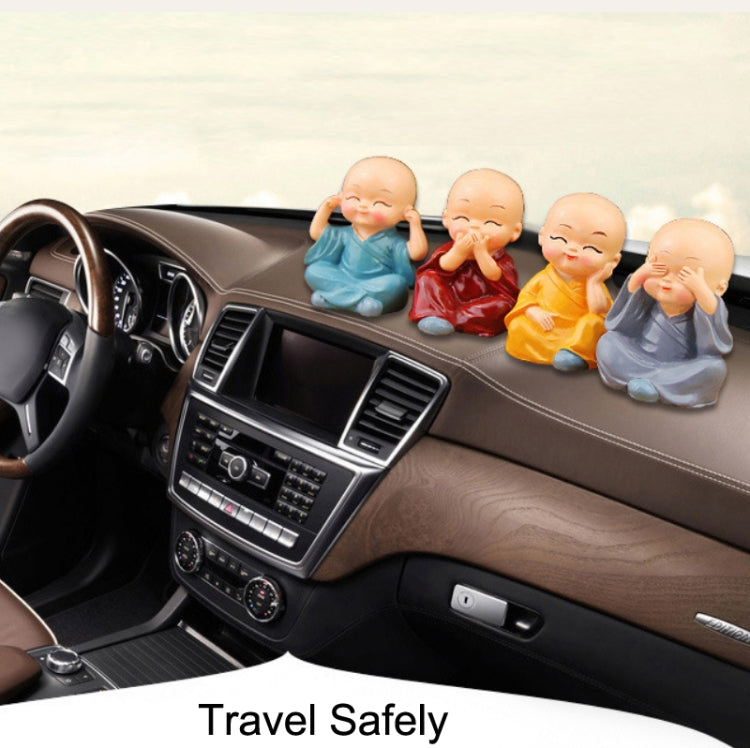 In Car Cute Four Little Monks Ornaments Car Interior Decorations Specification：, Not Swing