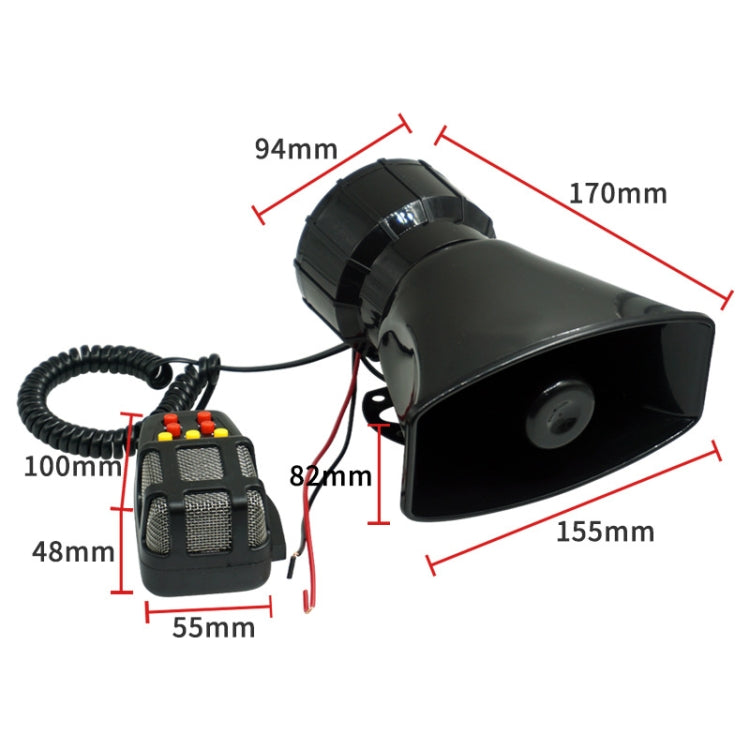 12V Motorcycle Off-Road Vehicle Car Loudspeaker Seven-Tone Waterproof Speaker, 7-Tone