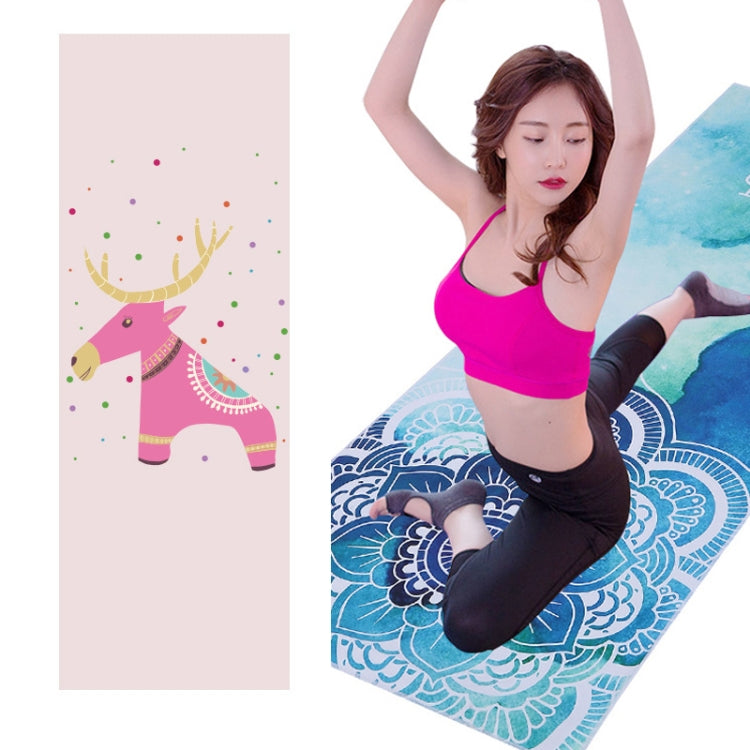 Printed Soft Yoga Mat Non-Slip Yoga Towel, Size: 185 x 65cm, 185 x 65cm Fantasy Garo, 185 x 65cm Fantasy Maze, 185 x 65cm Geometric, 185 x 65cm Dream Pen Flowers, 185 x 65cm Dream Deer, 185 x 65cm Waves, 185 x 65cm Vientiane, 185 x 65cm Whale          ...