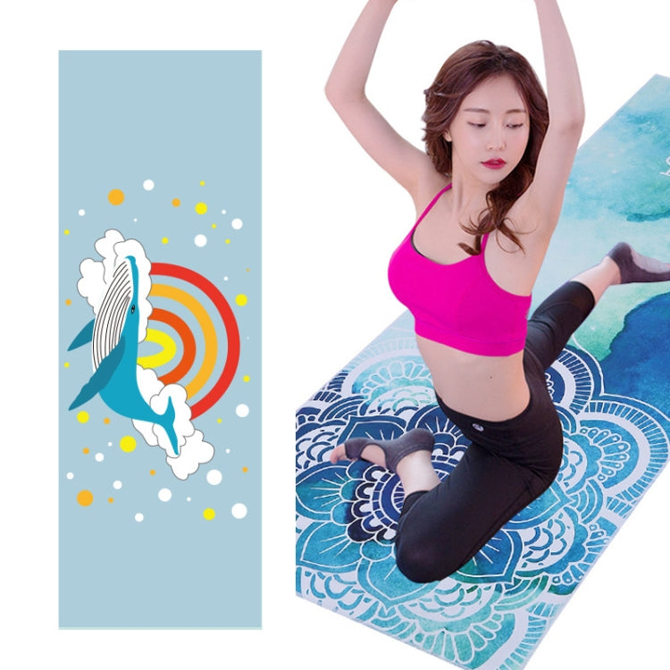 Printed Soft Yoga Mat Non-Slip Yoga Towel, Size: 185 x 65cm, 185 x 65cm Fantasy Garo, 185 x 65cm Fantasy Maze, 185 x 65cm Geometric, 185 x 65cm Dream Pen Flowers, 185 x 65cm Dream Deer, 185 x 65cm Waves, 185 x 65cm Vientiane, 185 x 65cm Whale          ...