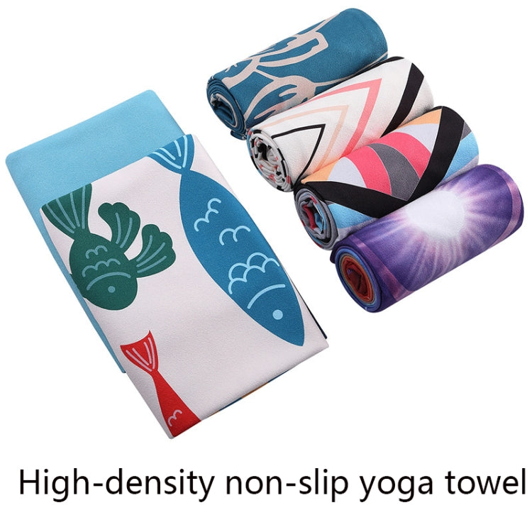 Printed Soft Yoga Mat Non-Slip Yoga Towel, Size: 185 x 65cm, 185 x 65cm Fantasy Garo, 185 x 65cm Fantasy Maze, 185 x 65cm Geometric, 185 x 65cm Dream Pen Flowers, 185 x 65cm Dream Deer, 185 x 65cm Waves, 185 x 65cm Vientiane, 185 x 65cm Whale          ...