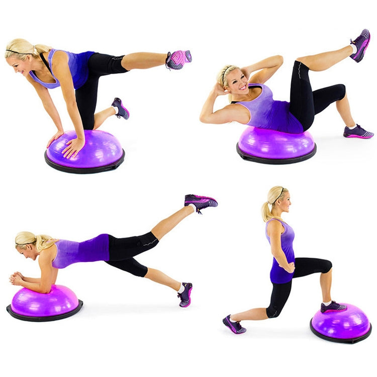 46cm Wave Speed Ball Yoga Semi-Circular Balance Ball Fitness Pilates Ball, 46cm Purple, 46cm Glossy Purple, 46cm Blue