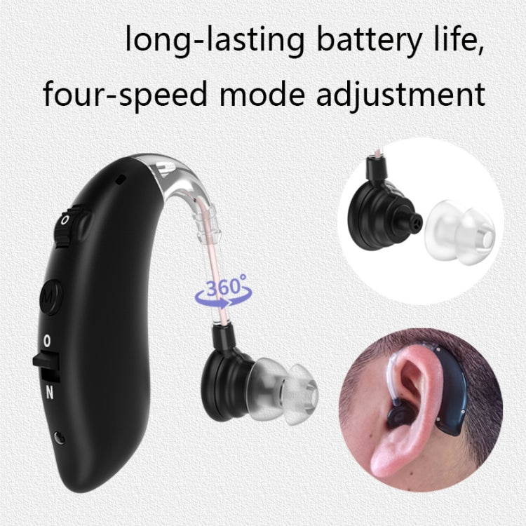 GM-105 Elderly Hearing Aid Sound Amplifier Intelligent Noise Reduction Sound Collector, US Plug(Black), EU Plug(Black)
